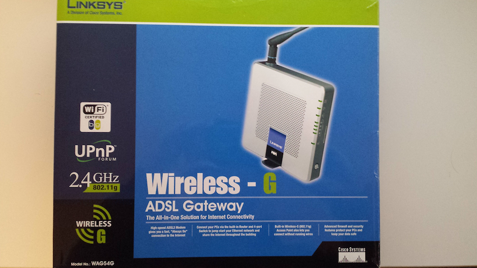 Linksys WAG54G-AU in the box