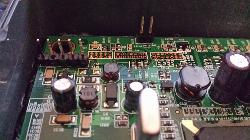 Header pins soldered in