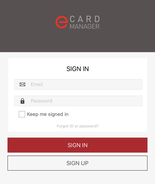 eCard Manager login